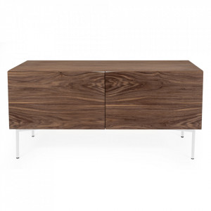 Bufet inferior maro inchis/alb din PAL si otel 120 cm Flop Woodman