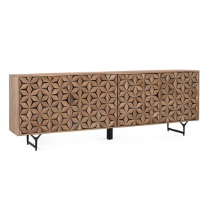 Bufet inferior maro/negru din lemn 220 cm Mysore Giner y Colomer