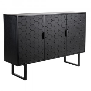 Bufet inferior negru din lemn 135 cm Linc High Quiet Object