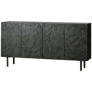 Bufet inferior negru din lemn 160 cm Counter Woood