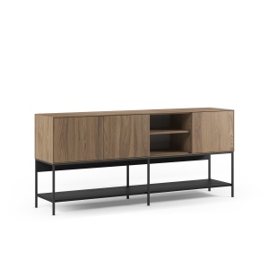 Bufet inferior TV maro/neagra din metal 180 cm Amira The Home Collection