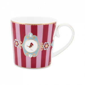 Cana multicolora din portelan 250 ml Love Birds Medallion Stripes One Pip Studio
