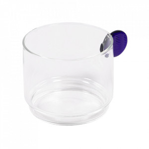 Cana transparenta/albastra din sticla 300 ml Murielle Kave Home