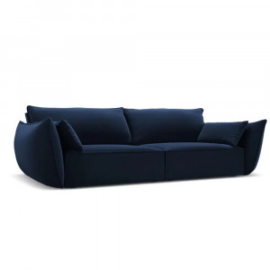 Canapea albastra din catifea pentru 3 persoane Kaelle Micadoni