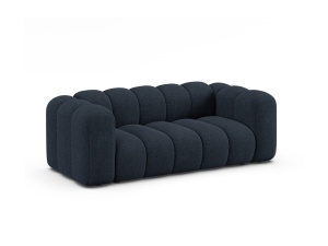 Canapea albastru navy din textil pentru 2 persoane Lupine Chenille Micadoni