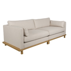 Canapea bej din textil pentru 3 persoane Blossom Zuiver