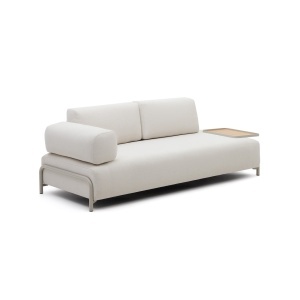 Canapea bej din textil pentru 3 persoane Compo Left Kave Home