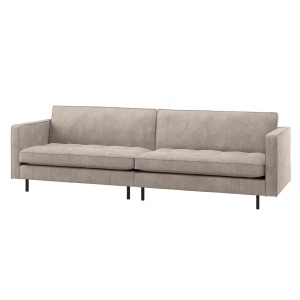 Canapea bej inchis din textil pentru 3 persoane Rodeo Classic Rib Woood