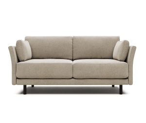 Canapea bej/neagra din textil pentru 2 persoane Gilma Chenille FR Kave Home