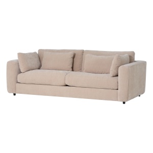 Canapea bej nisipiu din textil pentru 3 persoane Mojo Chenille Woood