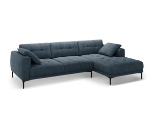 Canapea cu colt albastru inchis din textil pentru 3 persoane Bemy Right Structural Micadoni