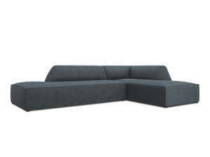 Canapea cu colt albastru inchis din textil pentru 4 persoane Ruby Scala Right Micadoni