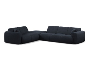 Canapea cu colt albastru navy din textil pentru 6 persoane Molino Eden Left Micadoni