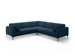 Canapea cu colt albastru royal din catifea pentru 5 persoane Bemy Velvet Micadoni