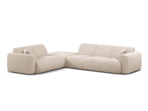 Canapea cu colt bej deschis din textil pentru 6 persoane Molino Eden Left Micadoni