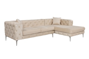 Canapea cu colt bej din textil 270 cm Como Right The Home Collection
