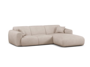 Canapea cu colt bej din textil pentru 4 persoane Molino Chenile Right Micadoni