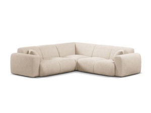 Canapea cu colt bej din textil pentru 5 persoane Molino Boucle Micadoni