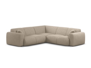 Canapea cu colt bej inchis din textil pentru 5 persoane Molino Eden Micadoni