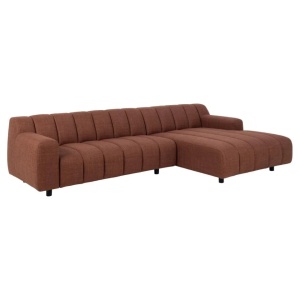 Canapea cu colt din textil maro teracota pentru 2.5 persoane Oakland Right Quiet Object