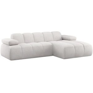 Canapea cu colt ecru din textil 284 cm Mojo Boucle Right Woood