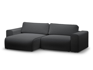 Canapea cu colt extensibila gri antracit din textil pentru 3 persoane Victor Left Micadoni