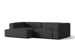 Canapea cu colt gri antracit din textil pentru 4 persoane Nuria Left Boucle Micadoni