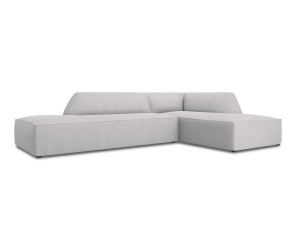 Canapea cu colt gri deschis din textil pentru 4 persoane Ruby Ottawa Right Micadoni