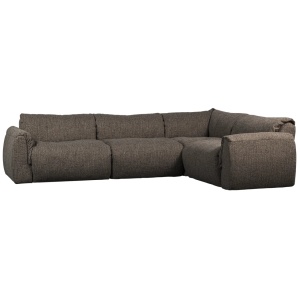 Canapea cu colt gri din textil 301 cm Baggy Melange Right Woood