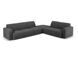 Canapea cu colt gri inchis din textil pentru 6 persoane Molino Boucle Right Micadoni