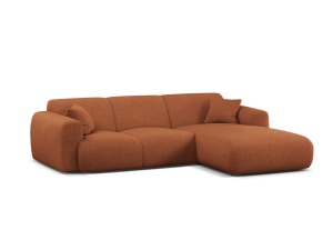 Canapea cu colt maro caramiziu din textil pentru 4 persoane Molino Eden Right Micadoni