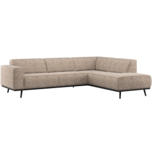 Canapea cu colt maro din textil 274 cm Statement Melange Right Woood