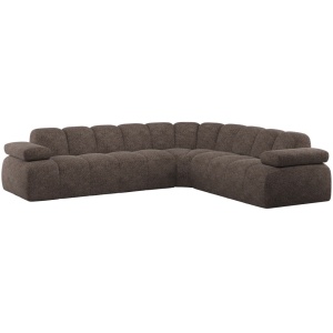 Canapea cu colt maro din textil 310 cm Mojo Woolly Right Woood