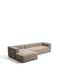 Canapea cu colt maro din textil pentru 4 persoane Blok Chenille Left 174 Kave Home