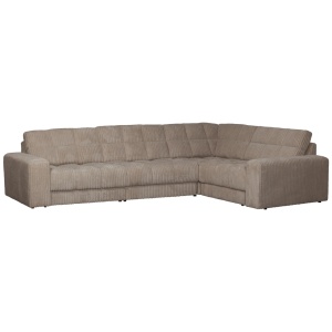Canapea cu colt maro mud din textil 316 cm Second Date Rib Right Woood