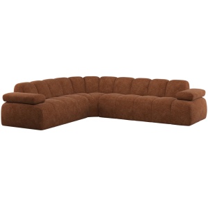 Canapea cu colt maro ruginiu din textil 310 cm Mojo Woolly Left Woood