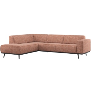 Canapea cu colt maro teracota din textil 274 cm Statement Melange Left Woood