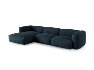 Canapea cu colt modulara albastru jeans din textil pentru 3 persoane Martina XL Left Micadoni