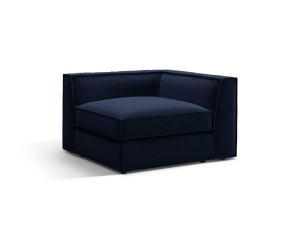 Canapea cu colt modulara albastru royal din catifea pentru 1 persoana Pola Salvador Corner Micadoni
