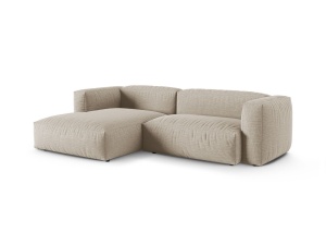Canapea cu colt modulara bej deschis din textil pentru 2 persoane Martina Boston Left Micadoni