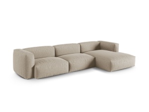 Canapea cu colt modulara bej deschis din textil pentru 3 persoane Martina XL Right Micadoni