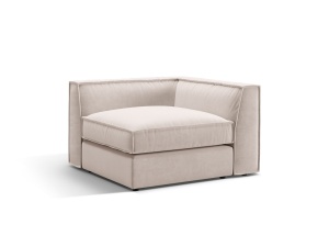 Canapea cu colt modulara bej din catifea pentru 1 persoana Pola Salvador Corner Micadoni