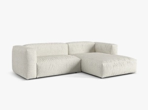 Canapea cu colt modulara bej din textil pentru 2 persoane Martina Boucle Right Micadoni
