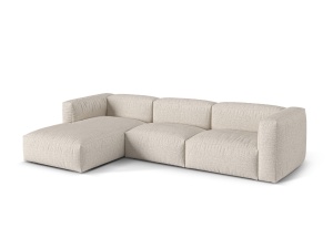 Canapea cu colt modulara bej din textil pentru 3 persoane Martina Boucle Left Micadoni