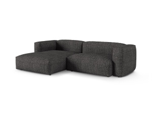 Canapea cu colt modulara gri antracit din textil pentru 2 persoane Martina Monet Boucle Left Micadoni
