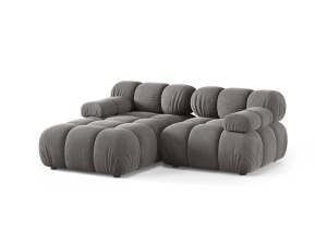 Canapea cu colt modulara gri deschis din catifea pentru 3 persoane Bellis Bluvel Left Micadoni