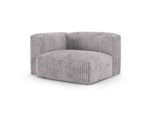 Canapea cu colt modulara gri deschis din textil pentru 1 persoana Martina Corduroy 120 Left XL Micadoni