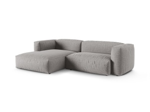 Canapea cu colt modulara gri deschis din textil pentru 2 persoane Martina Boston Left Micadoni