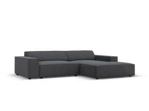 Canapea cu colt modulara gri inchis din textil pentru 3 persoane Jodie Meg Right Micadoni