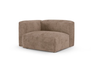 Canapea cu colt modulara maro din textil pentru 1 persoana Martina Corduroy 120 Left XL Micadoni